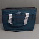 JJRING Craft Organizer Tote Bag, Large Art Storage Caddy with Multiple Pockets, Bluish Green Sewing Bag for Art, Craft, Scrapbooking, School, Medical, and Office Supplies Storage