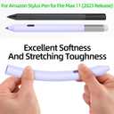 AZF Silicone Case Compatible with Amazon Stylus Pen Case, Non-Slip Soft Silicone Cover Sleeve for Fire Max 11 (2023) & Amazon Fire HD 10, (13th Gen, 2023) Tablets Stylus Pen case. (Lavender Purple)
