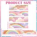 Maitys 5 Pcs Rainbow Bed Decals for Girls Pastel Bunk Bed Decals Cloud Removable Adhesive Twin Loft Stickers for Bedroom Room Furniture Decor, 78.74 x 35.43 inches