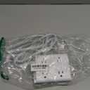 10FT Flat Plug Extension Cord with Multiple Outlets, Surge Protector Power Strip 10 ft Cord, 8 Outlets 4 USB Ports (2 USB C), Multi Outlet Wall Plug for Home Office College Dorm Room Essentials (White)