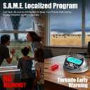 NOAA Weather Radio-S.A.M.E. Localized Programming,Weather Alert Radio with 80+ Emergency Alerts,Alarm Clock,NOAA Weather Radio with Battery Backup,External Warning Light for Emergency