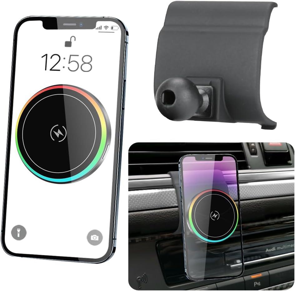 Car Magnetic Phone Mount for Audi A6 S6 A7 S7 RS6 RS7 2012 2013 2014 2015 2016 2017 2018 Auto Interior Accessories Best Cellphone Holder Fast 15W Wireless Charger Cell Phones Charging Stand