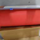 Exquisite Red 54x300 in Plastic Disposable Tablecloth Roll with Built-in Cutter - 36 Rectangle Table Covers in a Box