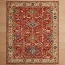 Traditional Handmade Wool Area Rug – Oriental Medallion Floral Pattern, Vintage Classic Bordered – Thick Plush Pile Decorative Carpet for Living Room Bedroom Dining Room (Red Multi, 4' x 6')