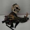 JOYIN Halloween Animatronics Decorations Outdoor, Animated Zombie Groundbreaker Outside Decor, 25 Groundbreaker Skeleton Prop with Moving Arms & Green Light, Lawn Yard Haunted House Graveyard Decor
