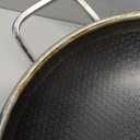 Wok pan,Hybrid 13 inch Wok with Lid, PFOA Free Cookware,non stick Stainless Steel Woks & Stir-fry pans Nonstick, Dishwasher and Oven Safe, Works on Induction