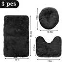 Eanpet Black Bathroom Rugs Sets 3Piece Bath Mat Solid Bath Rug Floor Mats Washable Shower Rug with U-Shaped Contour Rug Toilet Lid Cover, Set of 3