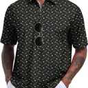 Hodaweisolp Men's Golf Shirts Dry Fit Moisture Wicking Performance Athletic Zipper Short Sleeve Polo Shirt for Men (Black, XXL)