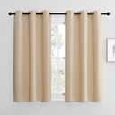 NICETOWN Room Darkening Draperies Window Curtain Panels, Thermal Insulated Grommet Room Darkening Curtains for Bedroom (Biscotti Beige, 2 Panels, W42 x L48 -inch)