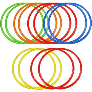 Libima Obstacle Course Ring Set Exercise Hoop Large Hoop Plastic Toys Playground Toys for Gymnastics Practice Party Games Educational Activities Holiday Decor, 5 Colors(12 Pcs,24 Inch)