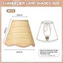 Tuanse 6 Pcs Boho Rattan Lamp Shade Scalloped Clip on Chandelier Shade 3" x 6" x 5" Rustic Barrel Lighting Cover for Kitchen Dining Living Room Table Wall Chandelier