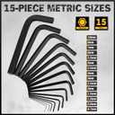 ELEAD 31-Piece Hex Key Set - Allen Wrench Set, SAE and Metric Allen Keys MM(0.7mm-10mm) SAE(0.028"-3/8) Heat-Treated, Torque Handle, High Leverage, Long & Short Keys, Easy Organization