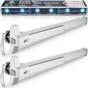 IRONWALLS Push Bar Panic Exit Device with Exterior Lever Keyed Alike, 2-Pack 27.5” Stainless Steel Panic Bar Lock Set for Commercial Door, Fire Emergency Exit Door Panic Hardware for Hotel, Hospital