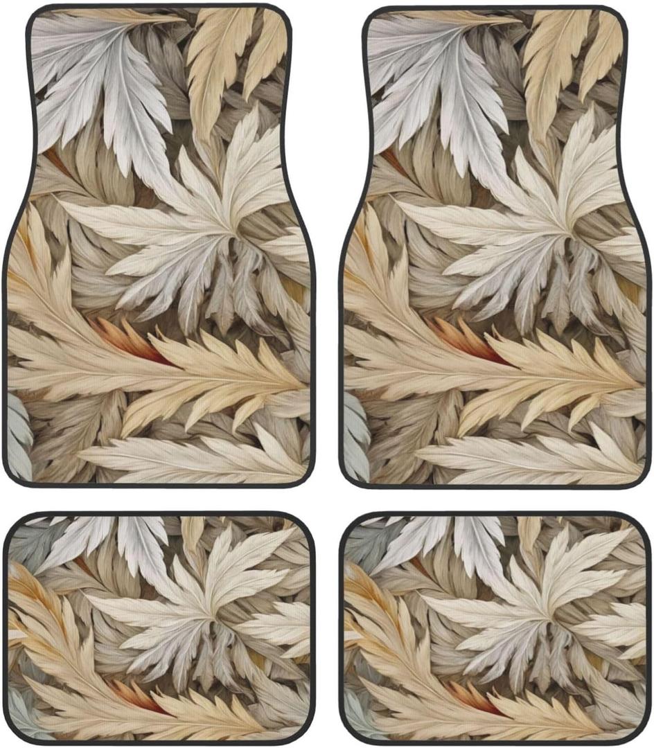 Car Floor Mats,Vehicle Front Rear Carpets Mats Universal Car Rugs,Car Accessories for Truck,Autumn Leaves (AutumL)