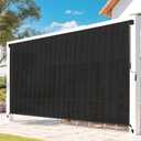 Outdoor Roller Shades for Patio, 9' W x 8' H Cordless Patio Shades Roll Up Outdoor Blinds with Splicing Design, 90% UV Protection for Porch Gazebo Pergola, Black, 108"W x 96"H
