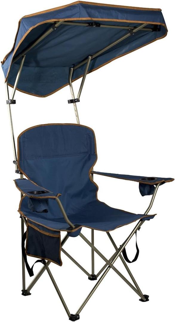 Quik Shade Max Shade High and Wide Folding Camp Tilt UV Sun Protection Canopy Chair (Blue)