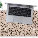 MAY FLOWER Gaming Mouse pad, Large Laptop Mousepad, Full Keyboard Mat, Long Computer Mouse Mat for Home and Office, Anti-Slip Rubber Base, 31.5 x 11.8 Inches (Leopard Print)
