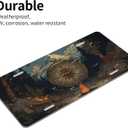 Front License Plate Cover, Nature Mountain Compass Car Decor Accessory Aluminum Metal Rust-Proof US Car Plate Novelty Vanity Tag Cover Decorative with 4 Holes for Men Women 6 * 12 in