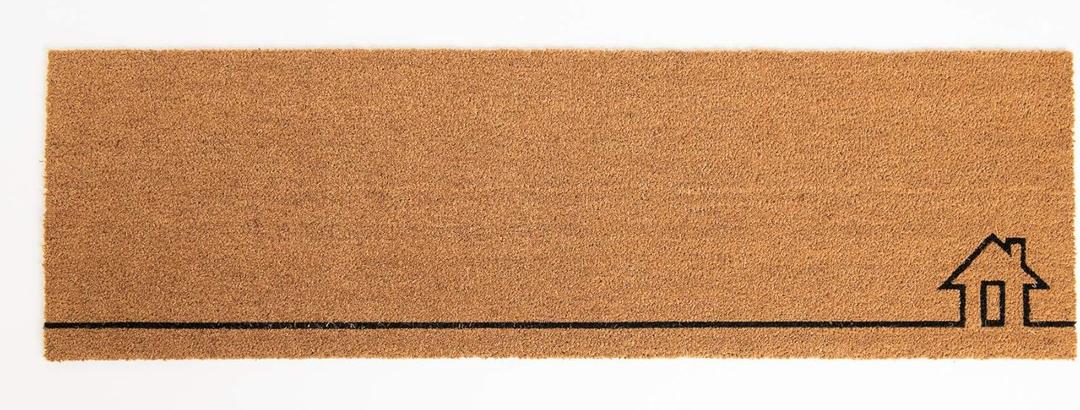 Fab Habitat Modern Non Slip Doormat - Durable, Thin - Natural Coir & Rubber - Entryway, Double Door, Porch, Patio - Home View Natural (18" x 60" Non-Slip)