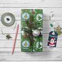 2 x Febbleshow Green Monster Christmas Wrapping Paper for Kids - Funny Holiday Gift Wrap with Snow Globes, Santa Hats & Christmas Trees - 4 Jumbo Sheets, 28" x 40" Each (32 sq. ft ttl), Easy to Store