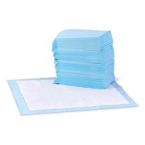 Basics LeakProof Dog and Puppy Potty Training Pee Pads with QuickDry 5Layer Super Absorbent Design, Regular Size 22 x 22 inch, Blue & White, 100 Count