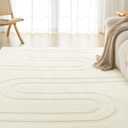Amazon Basics Indoor Area Rugs, Soft-Touch Washable Home Decor Carpet for Living Room Bedroom, 10' L 8' W, Modern Beige