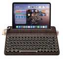YUNZII QL75 Wireless Typewriter Hot Swap Retro Mechanical Keyboard,Punk Round Keycaps,RGB Backlit QMK/VIA Programmable, MultiDevice Keyboard with 2.4GHz/TypeC/BT5.0 (Wood, Onyx Switch)