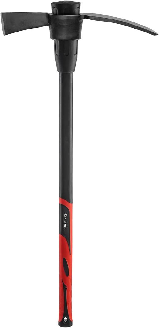 INTERTOOL Cutter Mattock - 36 Digging Tool for Gardening with Cutter & Adze - Non-Slip Fiberglass Handle HT08-0307 (36" Cutter Mattock)