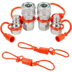 1/4'' Ag ISO 5675 Poppet Pioneer Hydraulic Quick Connect Coupler with Dust Caps