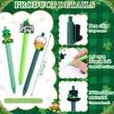24 Pcs St. Patrick's Day Easter Ballpoint Pens with Blessing Cards Bunny Carrot Retractable Black Ink Pens Saint Patrick's Day Easter Cards for Office Party Favors