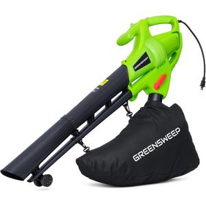 GreenSweep 3-in-1 Leaf Blower, Vacuum & Mulcher  10 Amp Electric Garden Tool with 10-Gallon Collection Bag  Lightweight, Powerful & Easy to Use
