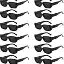 16 Pack Rectangle Sunglasses for Women Retro Colored Square Glasses Bulk 90s Vintage Eyewear Uniex Adults