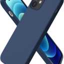 ORNARTO Compatible with iPhone 12 Mini Case, Slim Liquid Silicone 3 Layers Full Covered Soft Gel Rubber with Microfiber Case Cover 5.4 inch-Navy Blue