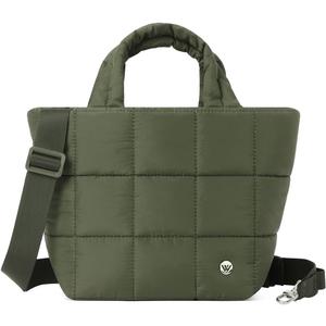 WESTBRONCO Mini Puffer Bag Quilted Crossbody Bags for Women Small Puffy Purse Nylon Shoulder Handbag with Adjustable Strap (Green)
