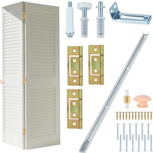 Bifold Closet Door Hardware Kit with 36" Tracks (1 36"), Lashow Complete Set for 2 Doors with Brackets, Pivots & Guide Wheels, for Bi-fold Closet Door Hardware Used.