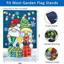 Lighted Christmas Garden Flag for Outside, Gnomes Garden Flag, Winter Yard Flag 12x18 Double Sided for Outdoor Yard Porch Lawn Decoration