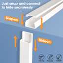 YesBes 116in Cord Hider Kit, Cord Covers for Wires on Wall, Paintable Cable Raceway, Cord Hider for Wall Mount tv, tv Cable Hider Wall kit, Wire Covers for Cords, W0.96in X H0.57in, White