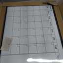 Monthly Whiteboard Calendar for Wall, 24" x 18" Dry Erase Board with Plastic Frame, Hanging Dry Erase Calendar with 3 Mini Sticky Notes for Kitchen Planner, Memo, Home and Office, Black
