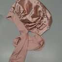 YANIBEST Adjustable Satin Bonnet for Sleeping Women Double Layer Hair Wrap Reduce Friction Prevent Frizz Natural Curly Hair (Large, Blush Pink)