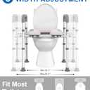 Raised Toilet Seat with Handles, Toilet Seat Riser for Seniors with Adjustable Height & Width, FSA HSA Eligible 400lb Handicap Elevated Toilet Seat for Elderly, Pregnant, Fit Any Toilet (Grey)