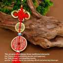 Feng Shui Solid Brass Feng Shui Lucky Coin with Cinnabar, Wealth Protection Amulet Hanging Charm for Home Car Mirror Decor, Safe Travel Talisman Festival Housewarming Gift (Safe Travel Talisman)