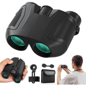 12x30 Compact Binoculars for Adults and Kids, High Power Lightweight Small Binoculars with Phone Adapter for Cruise Ship Hiking Bird Watching Sports Safari Viewing Football Sports Concert