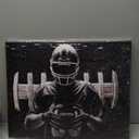 TAOMI Rugby American Football Player Sport Fan Boys Bedroom Canvas Gym Wall Art Gym Game Room Black Modern Artwork Home Living Room Decor Prints Frame 16x20inch