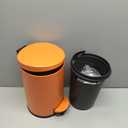 TIPGO Small Trash Can with Lid Soft Close, 4.5 Liters / 1.2 Gallon Bathroom Garbage Can, Mini Step Trash Bin, Stainless Steel Wastebasket for Bathroom, Bedroom, Office (Orange)