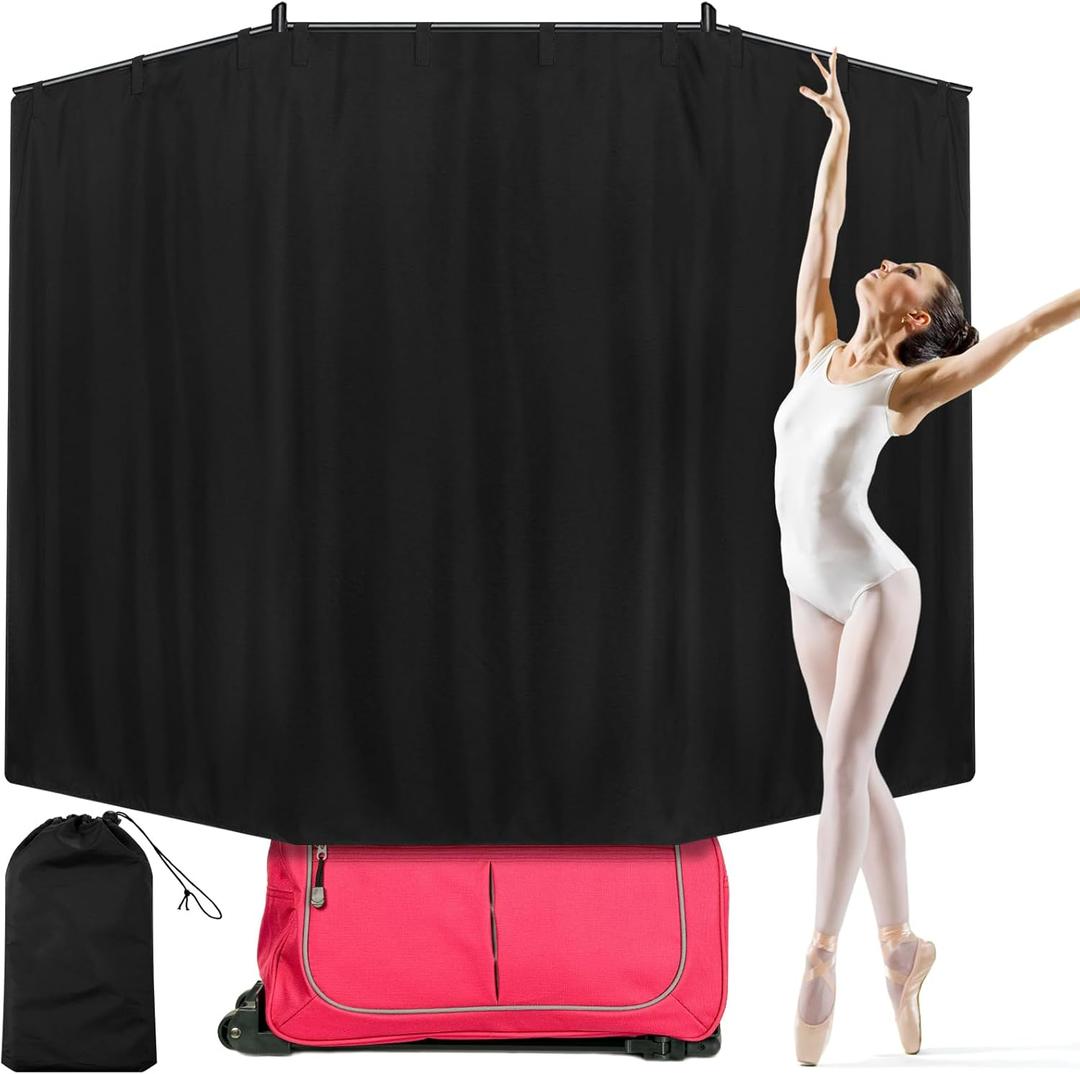 Privacy Curtain for Dance Bag Suitcase Portable Changing Room Expandable Privacy Curtain Without Rack Partition Screens for Dancer Backstage Accessories, Camping, Window (86.6 x 51 inch)