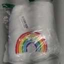 2 Pack Hand Towels Colorful Rainbow Cloud Rain Embroidered Cotton Dish Towel for Bathroom Hand Drying Kitchen Cleaning Towel Gift Set, 29.5 x 13.7 Inch