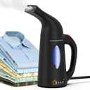 Powerful Travel Steamer for Clothes Handheld Clothing Steamer Handheld Garment Steamer Wrinkle Remover for Home and Travel Black (Black)