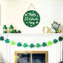 YUNKKIN St Patricks Day Wreath Happy St Patricks Day Door Decorations Buffalo Plaid Decorations Hanging Sign Wooden Front Door Hanger for Porch Wall Indoor Home Decor