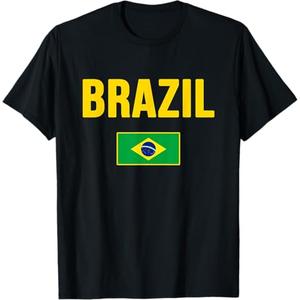 Brazil Flag Design Green Yellow Blue for Men Women Kids TShirt, M
