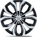 14 Inch Dual-Tone Black & Silver Wheel Covers Hubcaps for Steel Wheels, Set of 4, Adjustable Snap-On Design for Most Sedans, SUVs, Trucks & Vans, Tool-Free Install